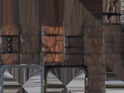 Canyon With Wooden Barrier 3d High Render 3D model