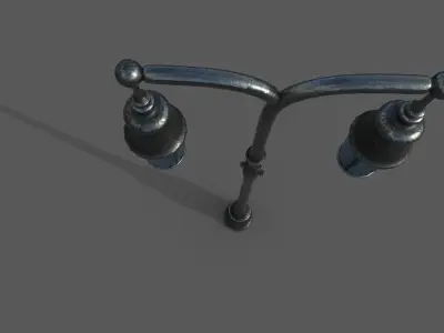 Victorian light-pole 3D model  Low-poly 3D model