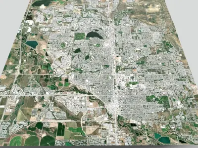 Cityscape Fort Collins Colorado USA 3D model