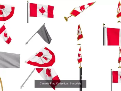 Canada Flag Collection 3D Model Pack