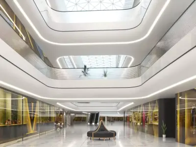 Futuristic Shopping Center 03 3D model