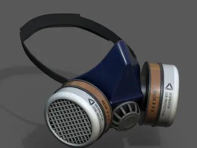 Gas mask respirator scifi military futuristic technology  Low-poly 3D model