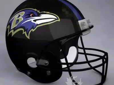 Baltimore Ravens official game helmet 3D model
