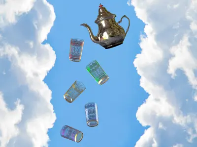 Arabic teapot with table 3D model