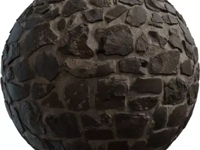 Dark Black Stone Masonry Wall Texture purchase