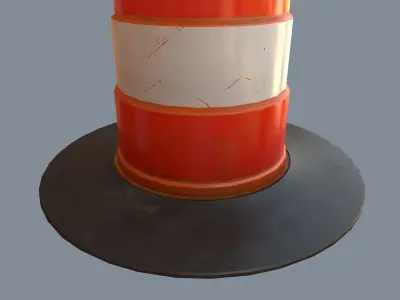 Traffic Cone PBR Game Ready  Low-poly 3D model