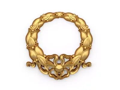classic decorative onlay Wreath cnc 3d printing stl 01 3D print model