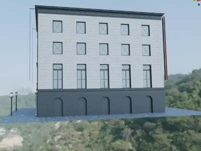 Germany ww2 30s house with Albert Speer lamps 3D model