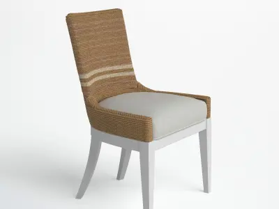 Dining Chair with Woven Abaca Back  3D model