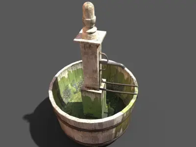 Wooden Fountain 3D model