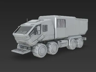 3D Printable Futuristic Off Road Vehicle Model 3D print model