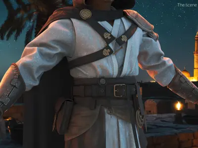  Medieval Assassin Outfit With Armor T-Pose 