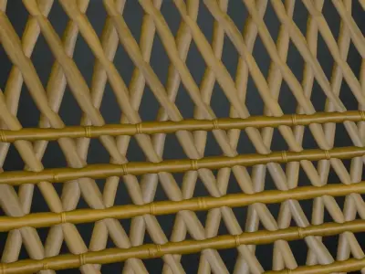 Woven Bamboo Wicker Pattern PBR Seamless Texture