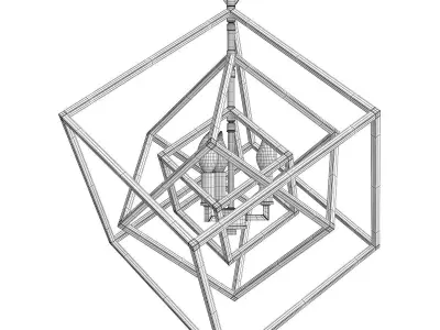 PRISMATIC CUBED CHANDELIER Low-poly 3D model