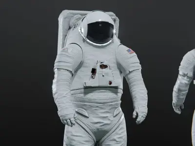 Next Gen XEMU Artemis Spacesuit Rigged 3D model