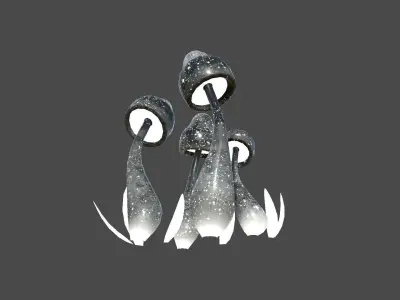 Fantasy Mushroom D10 Black - Scene Backdrop Design Low-poly 3D model