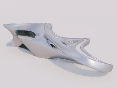 Futuristic building collection 4x 6 3D Model Pack