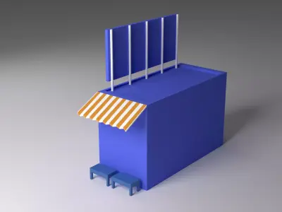 Simple Shop Building - Game Ready Asset Free low-poly 3D model
