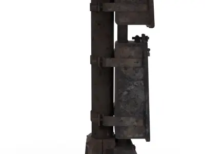 Train Traffic Light Weathered 14 3D model