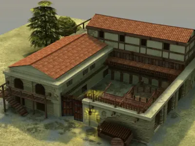 Roman Villa Low-poly 3D model