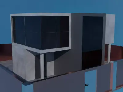 Small modern house Low-poly 3D model