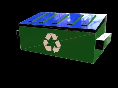 Simple Recycling Container Pack Low-poly 3D model