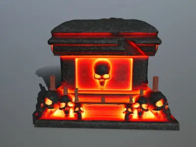fire tomb  Low-poly 3D model