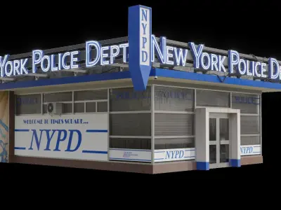 NYPD Building - Game Asset - PBR LowPoly Photorealistic Low-poly 3D model