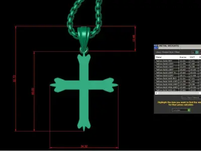 Cross Light Gold 3CP067 3DM STL 3D model