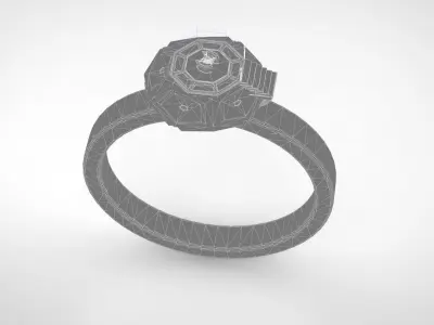 DIAMOND Sci-Fi RING Low-poly 3D model