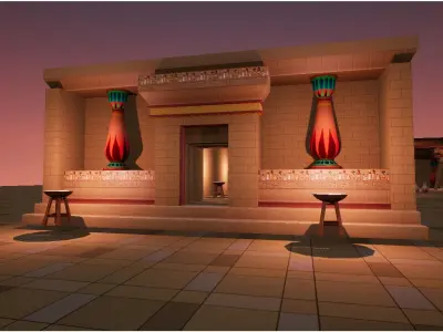 Egypt cartoon  Low-poly 3D model