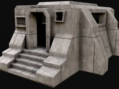 Military Concrete Bunker Base PBR Collection 3D Model Pack