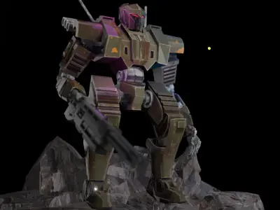 Battle-Scarred War Bot 3D Print - 3MF and STL - Pre-Supported 3D print model