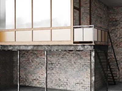 Loft room Low-poly 3D model