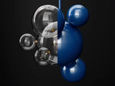 Giopato and Coombes BOLLE 6 bubble CLEAR  GOLD 3D model