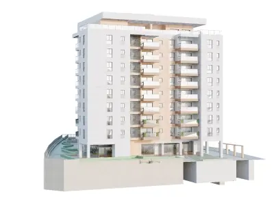 Residence Building 4 Low-poly 3D model