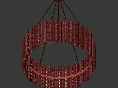 Aurum pendant light made of brass rods 3D model