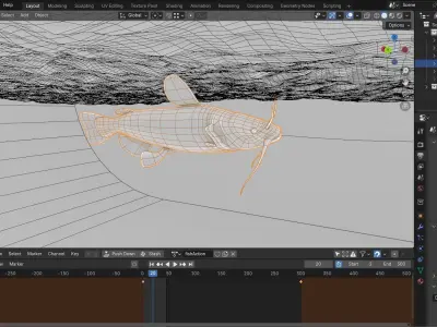 Catfish Low-poly 3D model