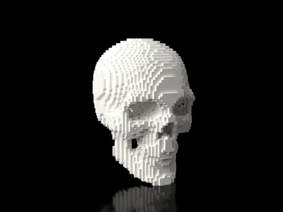 Skull Minecraft Voxel Low-poly 3D model