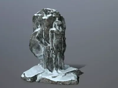 horus rock with snow Low-poly 3D model