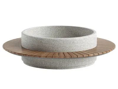 ROUND PLANTER BENCH 275 3D model