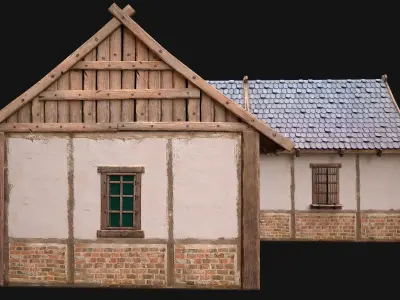 Medieval Town House 4 Low-poly 3D model