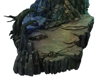 Stone Fallen Land - Jungle Stone Forest 02 3D model