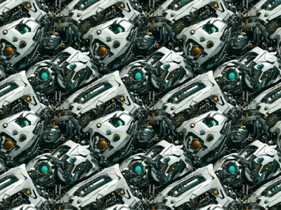 20 Seamless Sci-fi Patterns - Bulky Curved Texture Texture