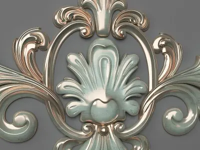 Cartouche ornate ornament 3D print model
