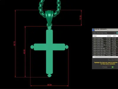 Cross Light Gold 3CP044 3DM STL 3D model