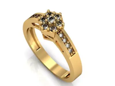 daimond ring 3D print model 30
