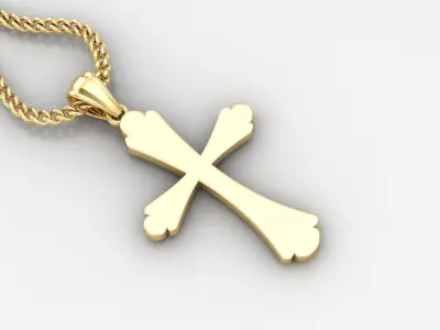 Light Gold 18K Cross Pendant 1CP047 3D print model purchase