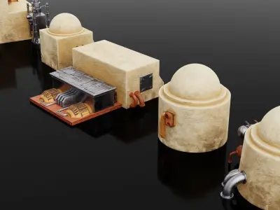 star wars  tatooine buildings Low-poly 3D model