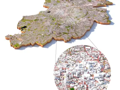 Birmingham City in United Kingdom 3D model